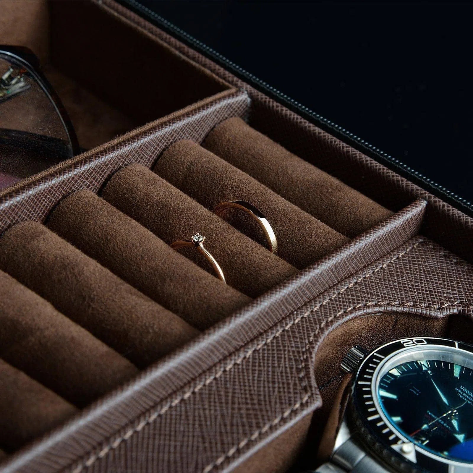 Porta Orologi - Lifestyle Saffiano Marrone-Le Remontoir-3