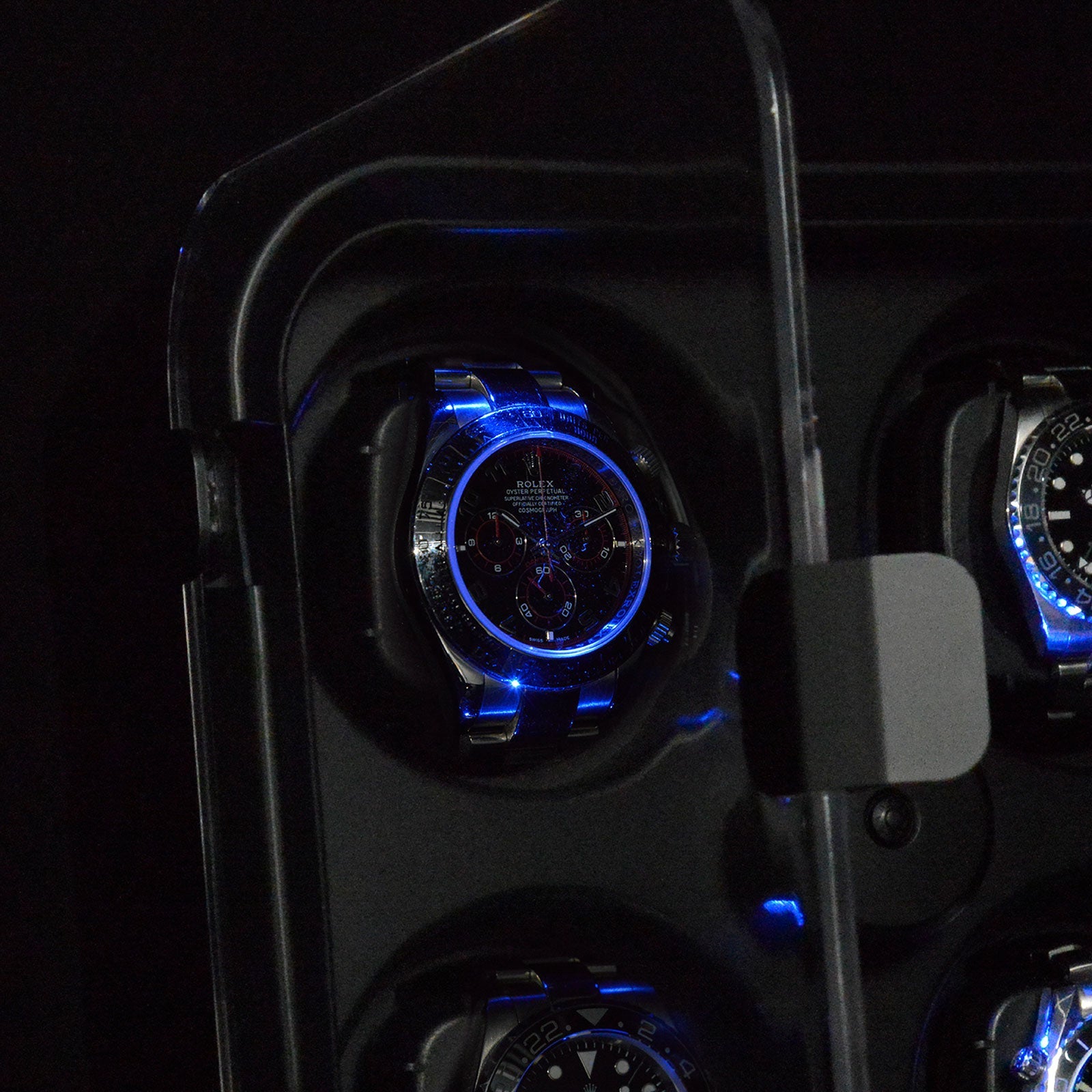 Carica Orologi Automatici Modena - Nero/Blu LED-Le Remontoir-4