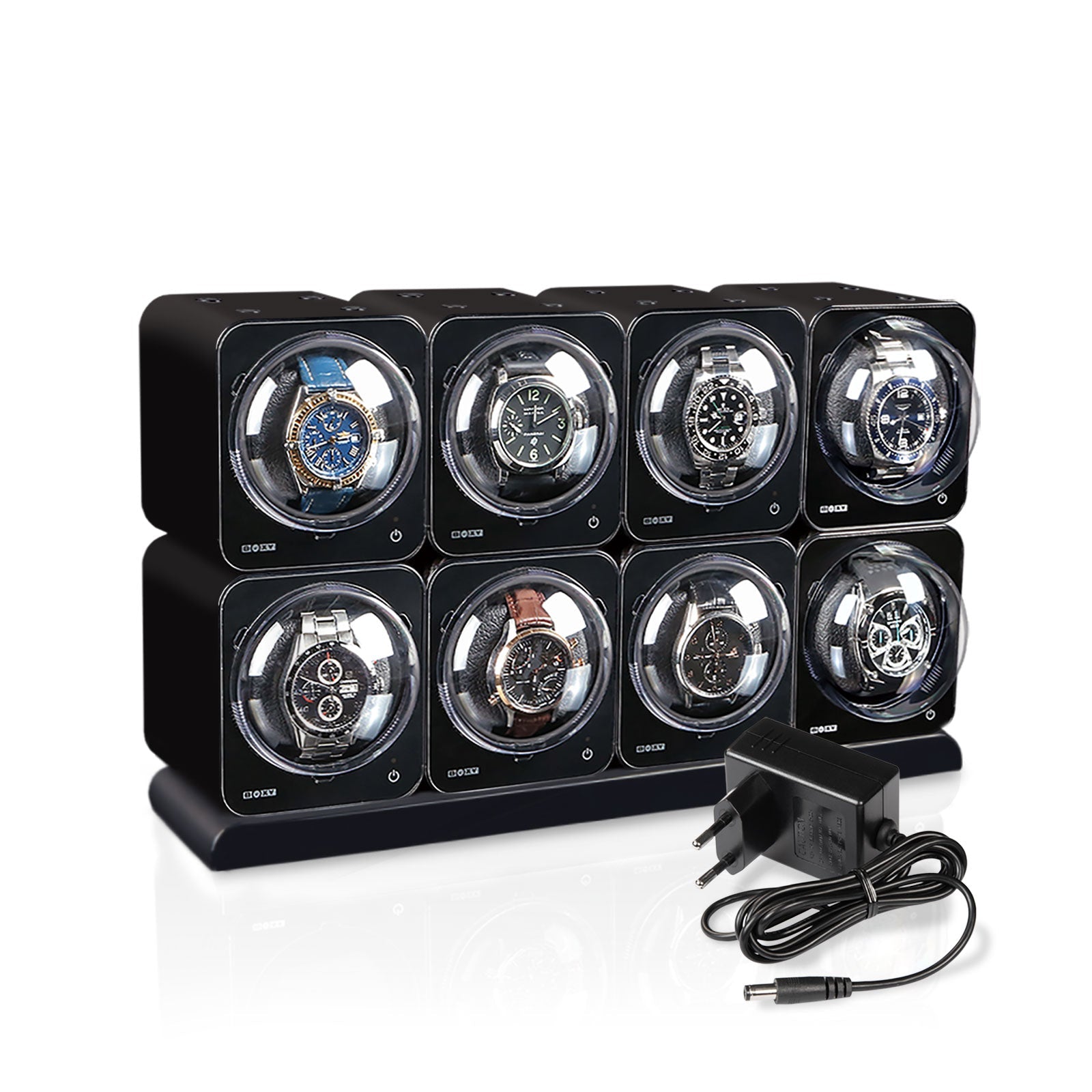 Carica Orologi Automatici Boxy Fancy Brick 8 - Nero-Le Remontoir-1