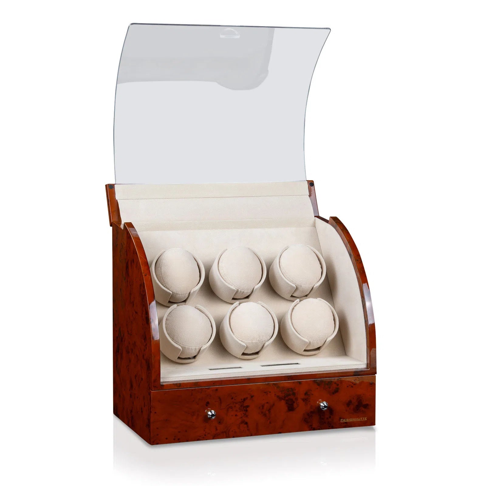 Carica Orologi Automatici - Basel 6 LCD in Legno di Radica-Le Remontoir-1