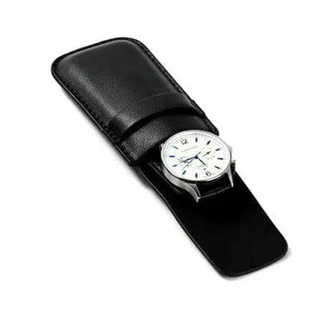 Custodia Porta Orologi in Pelle Nera Semplice-Le Remontoir-1
