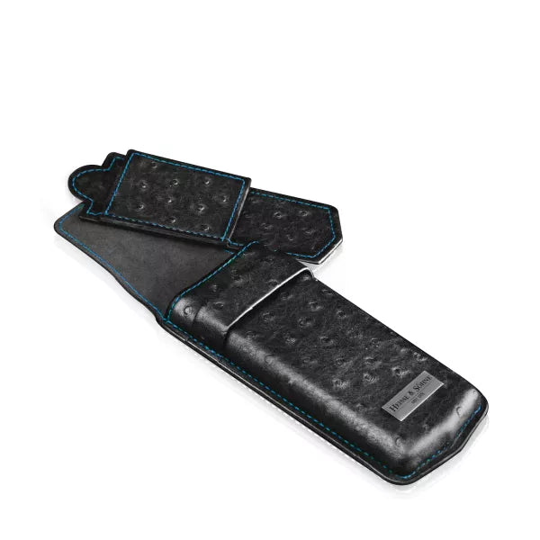 Porta Orologi - Astuccio Mondo Ostrich 1 Orologio Nero / Blu-Porta Orologi-3
