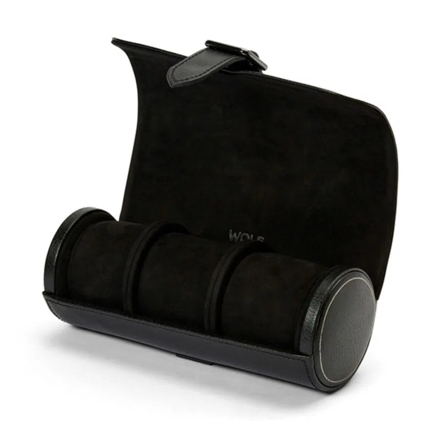 Porta orologi triplo British Racing nero-Le Remontoir-6