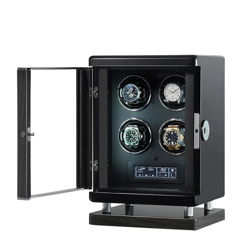 Carica Orologi Automatici - Porta Orologi CoffreLux Digit Nero-Le Remontoir-1