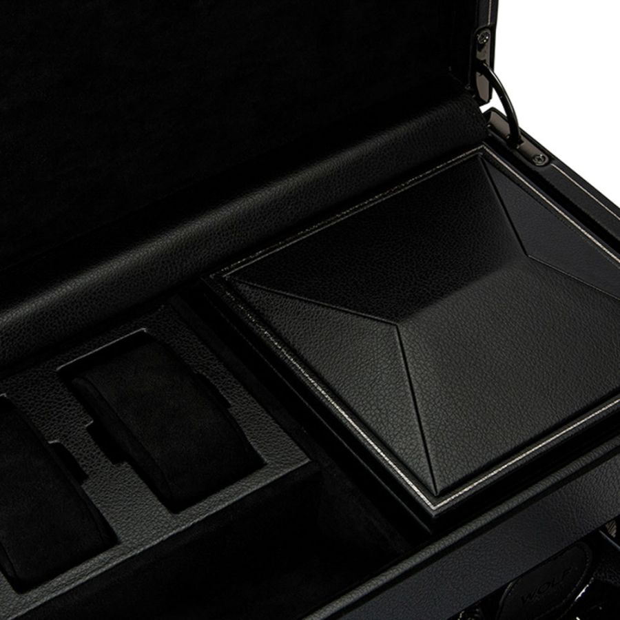 Carica orologi automatici doppio British Racing con porta orologi Nero-Le Remontoir-6