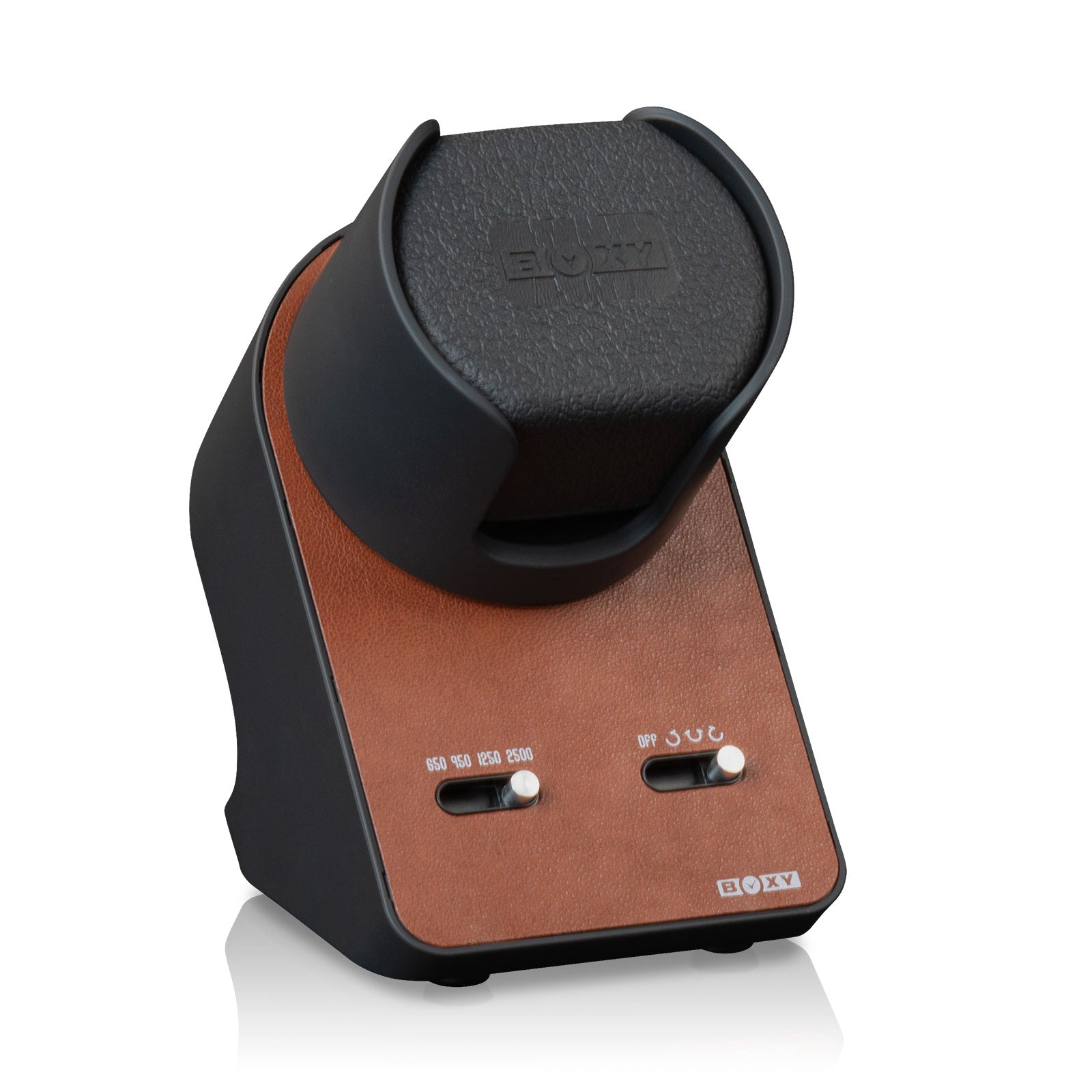 Carica orologi automatici Boxy BLDC Nightstand Extension (EXT) in pelle marrone chiaro-Le Remontoir-2