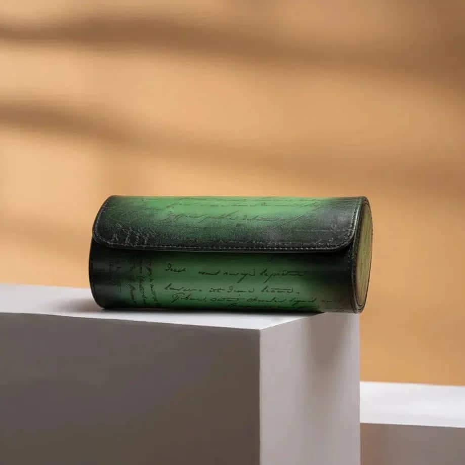 Porta Orologi - Galata Pergamena Platino Verde-Le Remontoir-1