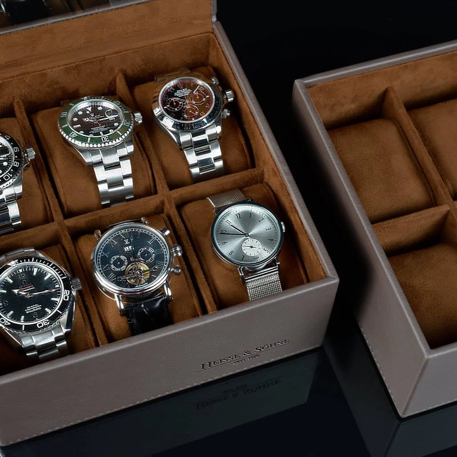 Porta Orologi - Heisse Double L Braun-Le Remontoir-4