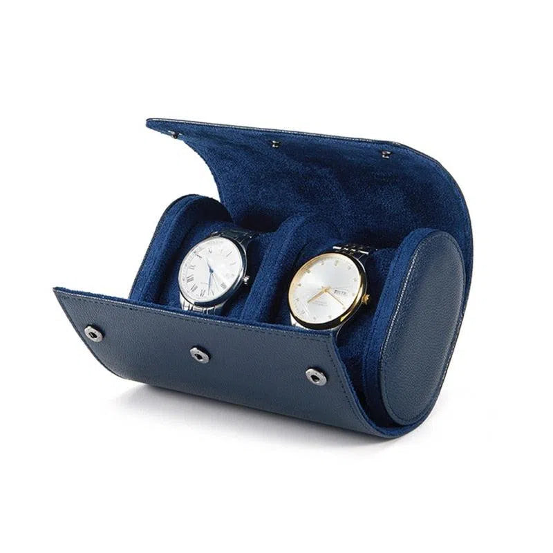 Custodia Duo in Pelle Blu Klein per Orologi-Le Remontoir-1