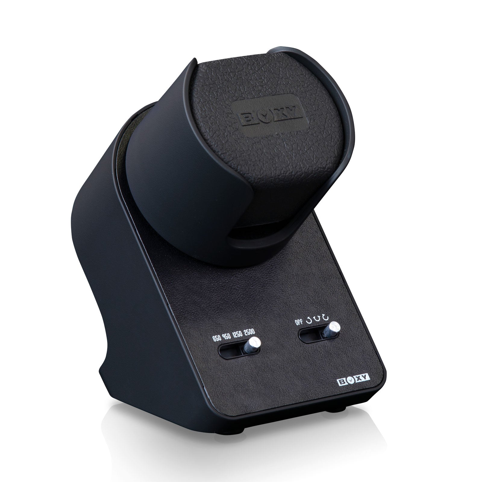 Estensione comodino Boxy BLDC porta orologi/carica orologi automatici in pelle nera-Le Remontoir-2