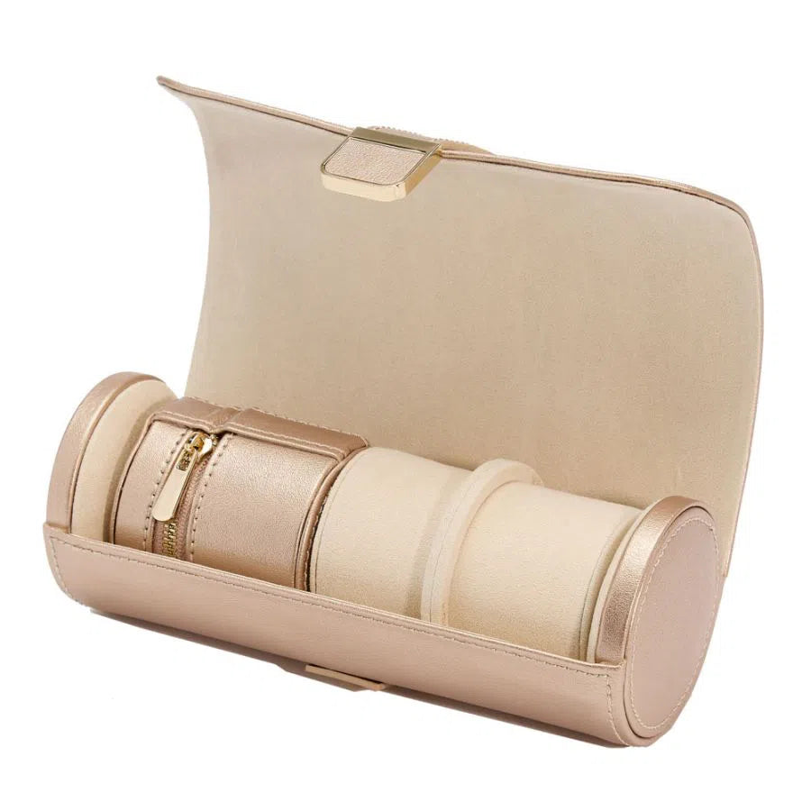 Doppio Porta Orologi Palermo con Pochette per Gioielli Rosa Oro-Le Remontoir-6