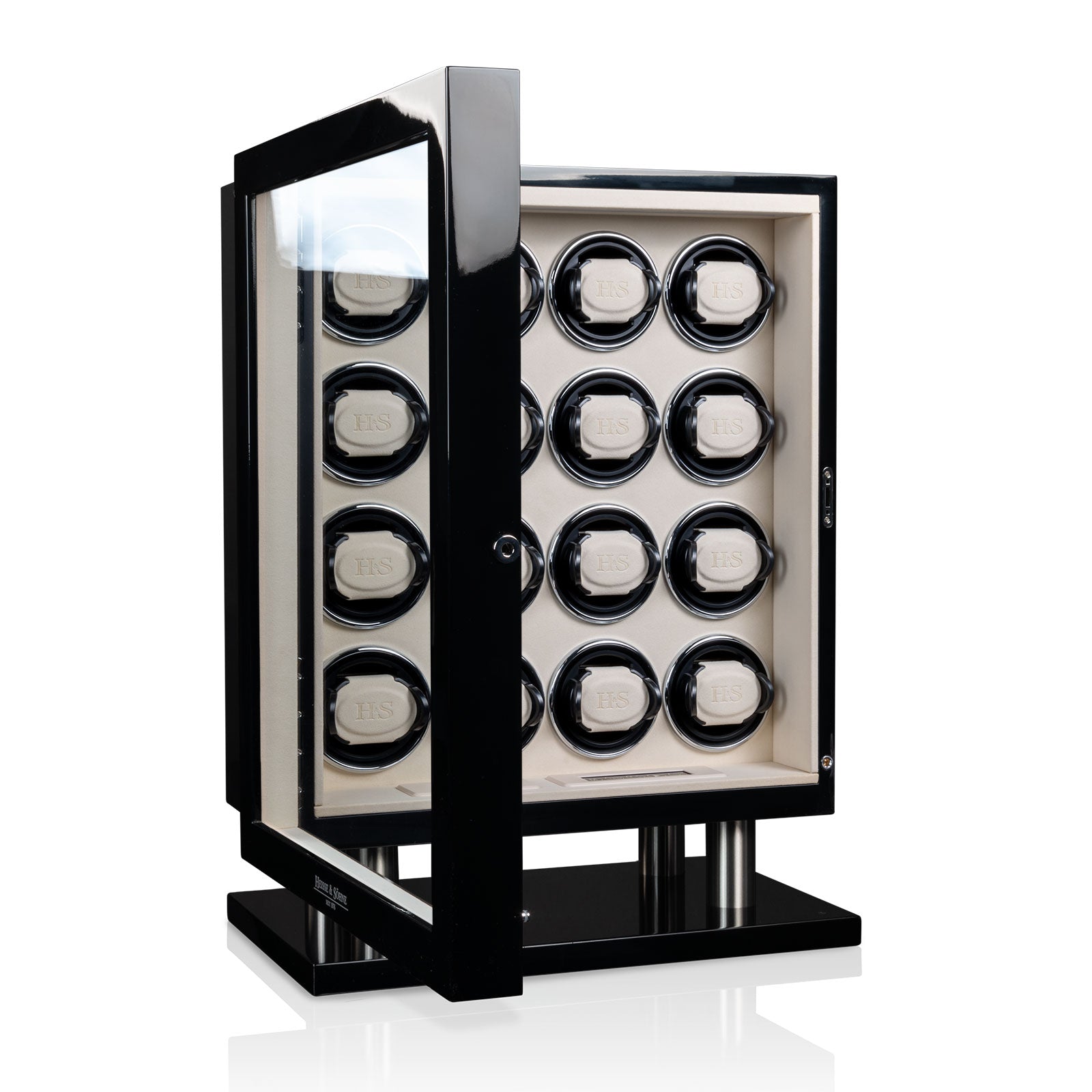 Carica Orologi Automatici - Collector 16 Nero Alta Lucentezza-Le Remontoir-3