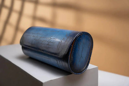 Porta orologi - Galata Pergamena Platino Blu-Le Remontoir-2