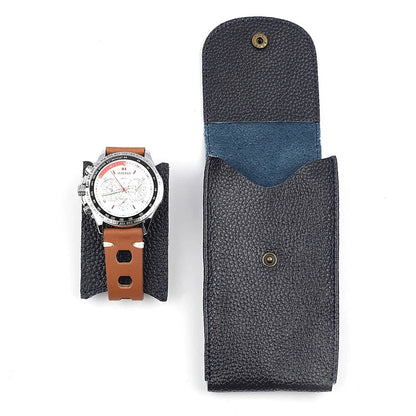 Porta orologi in pelle blu