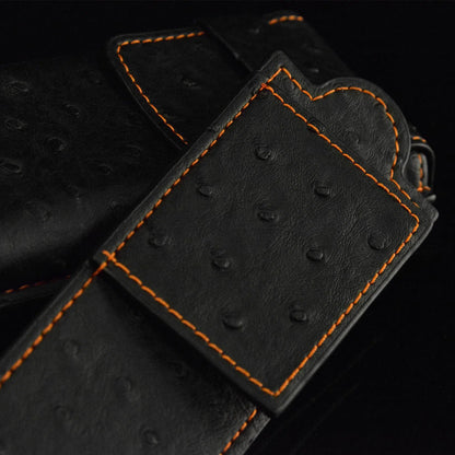 Boite a Montre Etui Mondo Ostrich 1 Montre Noir Or 4