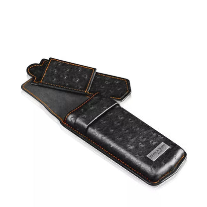 Boite a Montre Etui Mondo Ostrich 1 Montre Noir Or