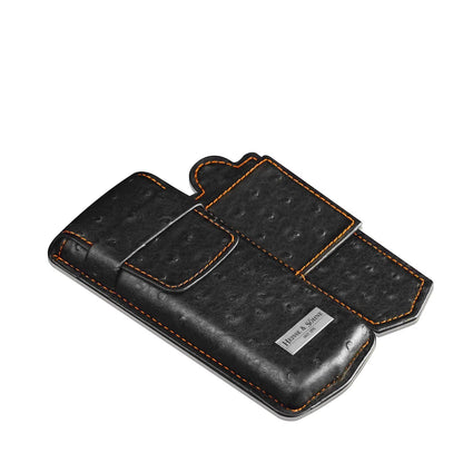 Boite a Montre Etui Mondo Ostrich 1 Montre Noir Or 2