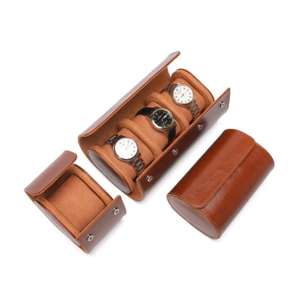 Astuccio – Pelle Marrone chiaro triplo 2