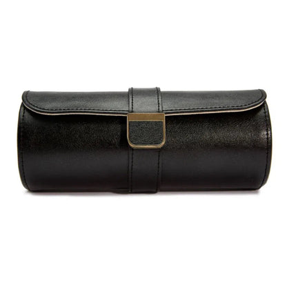 Doppio porta orologi Palermo con pochette portagioielli nera-Le Remontoir-1